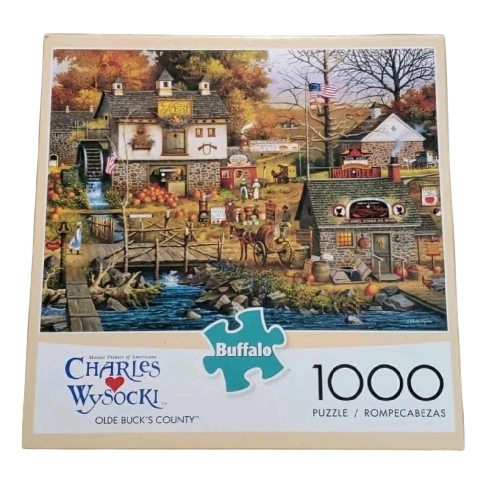 Buffalo Game Charles Wysocki Olde Bucks County 1000 Jigsaw Puzzle Americana